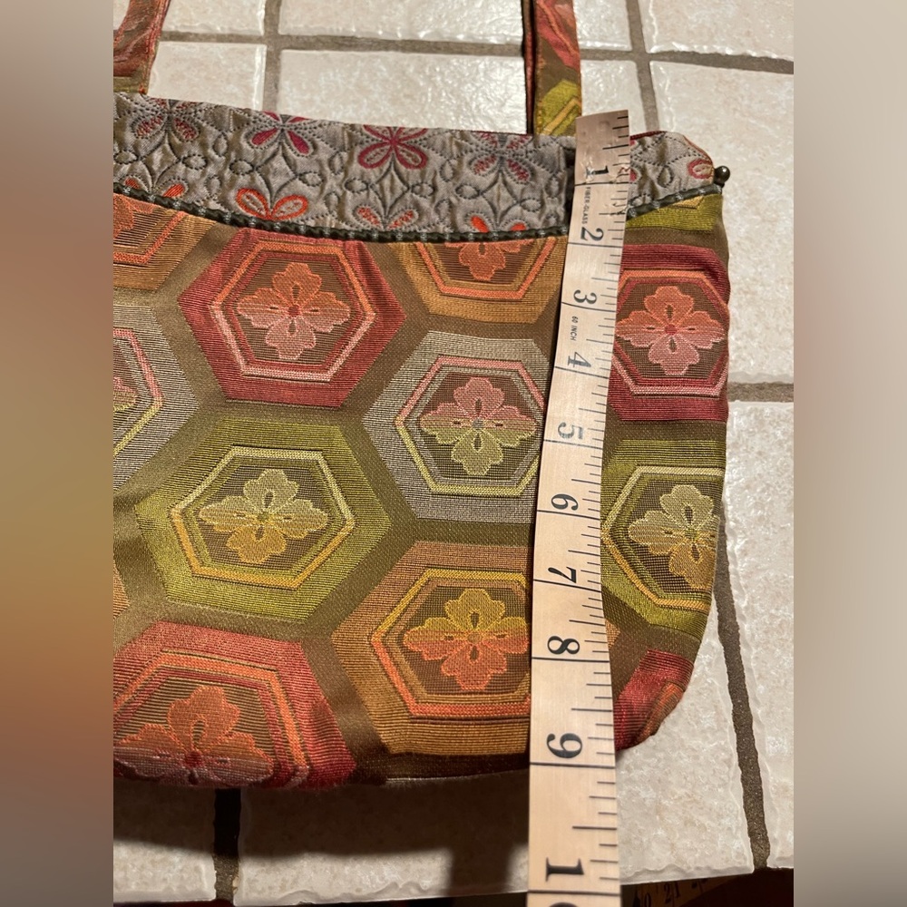Maruca Boho Handmade Shoulder Bag~Boulder,co~Floral Golden Hexagon Bohemian - Picture 14 of 17